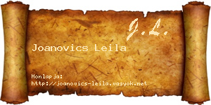 Joanovics Leila névjegykártya